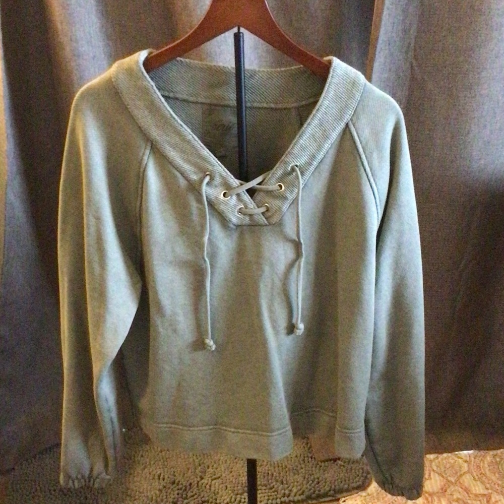 Aerie Lace-Up Sweatshirt - Soft Green